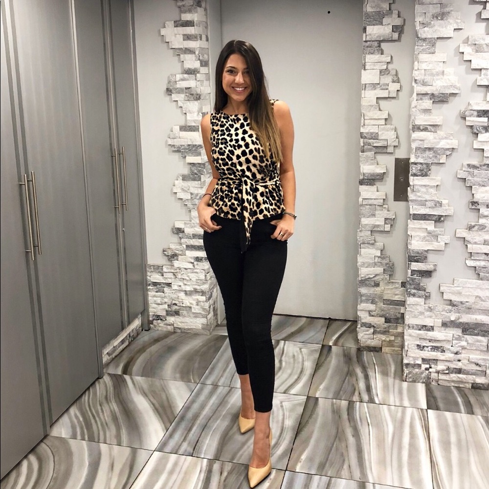 Leopard tie-front